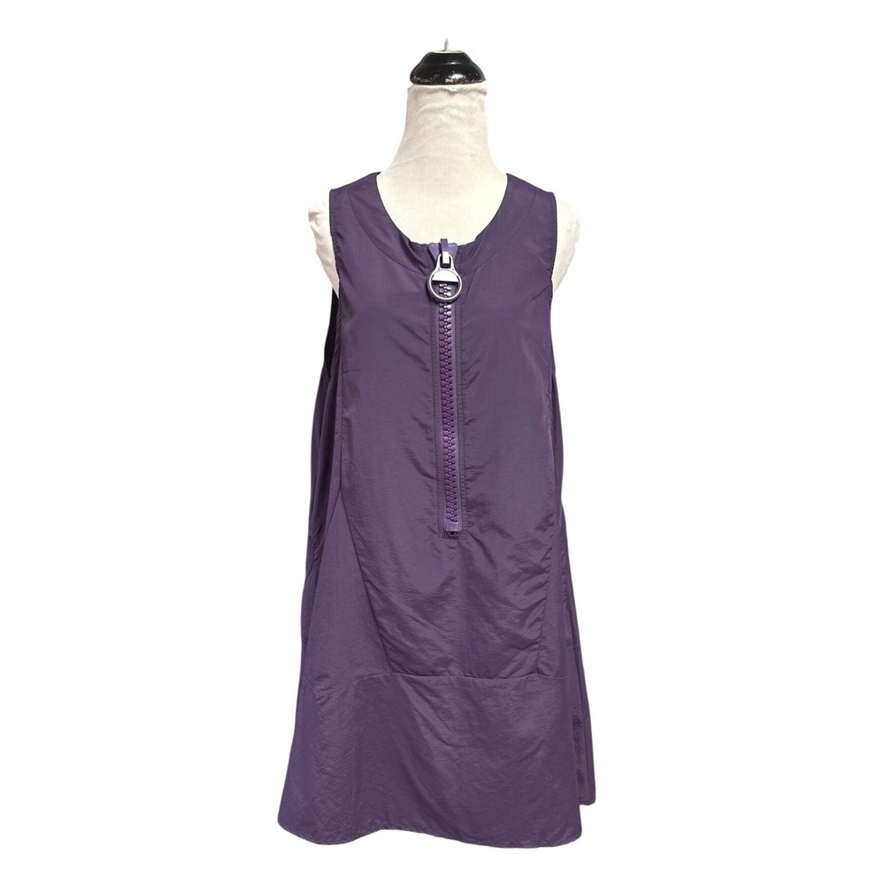 Nana Ro Purple Oversized Zip Front Shift Dress S Made in USA Avant Garde Mini - Picture 2 of 8